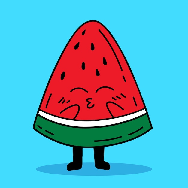 Ilustração vetorial de mascote de melancia