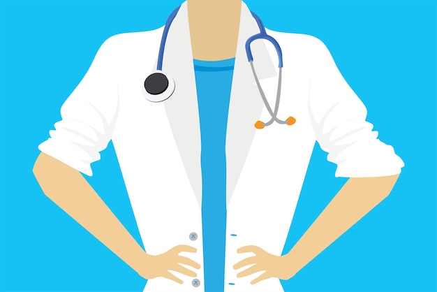 Ilustração vetorial de médico ou enfermeiro em close-up