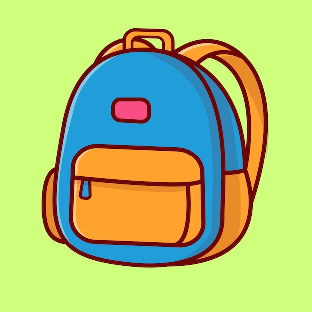 Ilustração vetorial de mochila de desenho animado