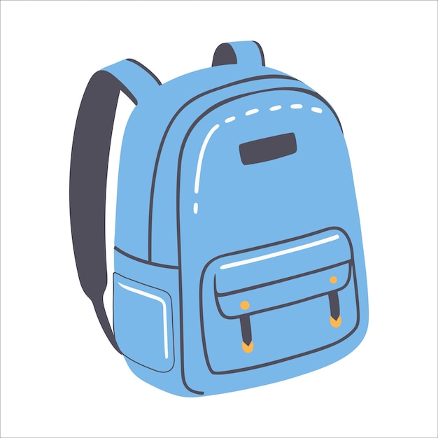 Ilustração vetorial de mochila escolar isolada em fundo branco De volta à escola