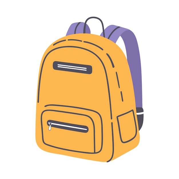 Ilustração vetorial de mochila escolar isolada em fundo branco De volta à escola