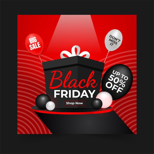 Vetor ilustração vetorial de modelo de design de banner de venda editável da black friday