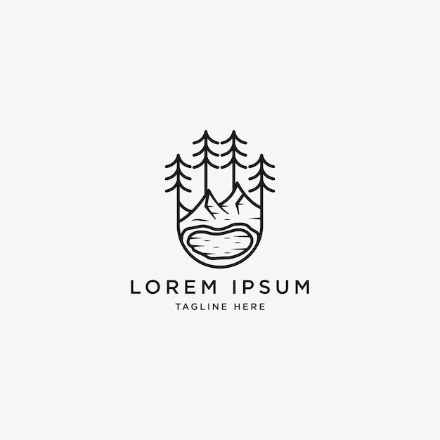 Ilustração vetorial de modelo de design de logotipo de lago