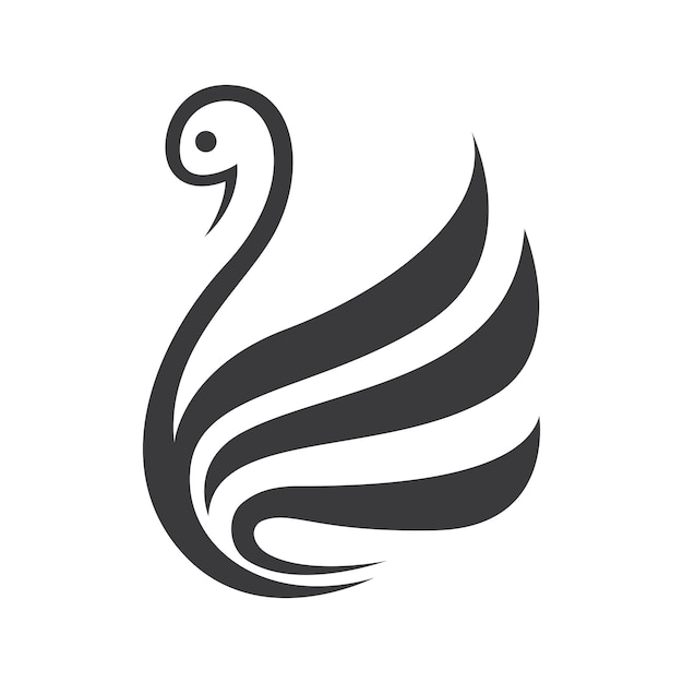 Ilustração vetorial de modelo de ícone de cisne