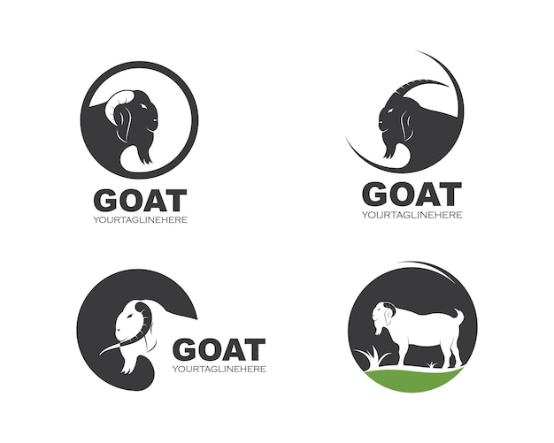 Ilustração vetorial de modelo de logotipo de cabra