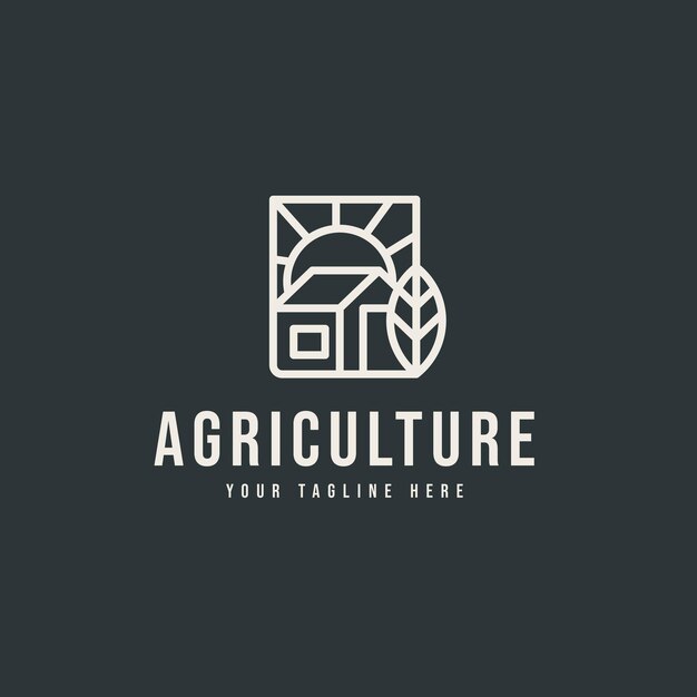 Ilustração vetorial de modelo de logotipo de celeiro de fazenda de agricultura