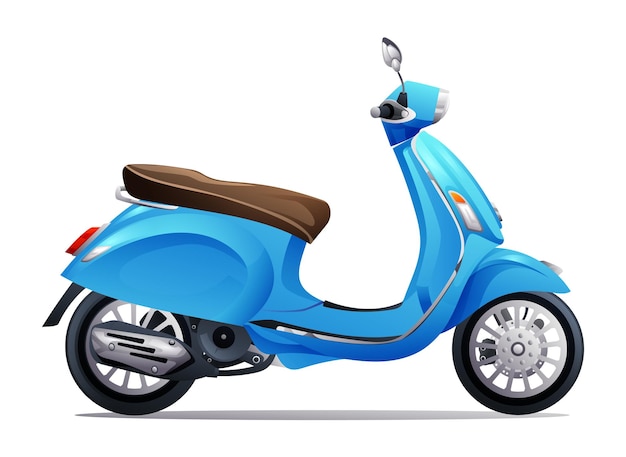 Ilustração vetorial de motocicleta scooter isolada em fundo branco