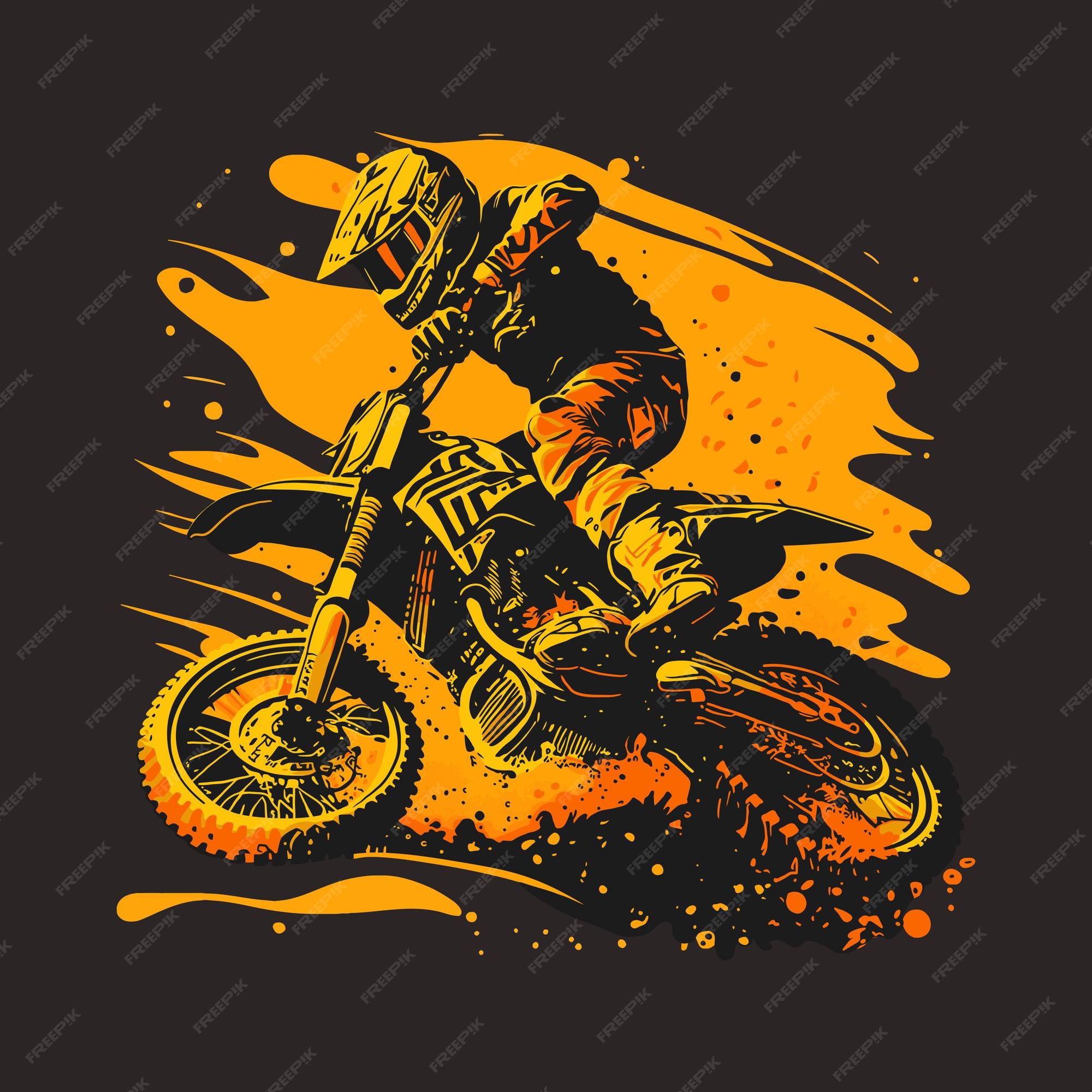 Desenho Da Concorrência Motocross Ilustração do Vetor - Ilustração