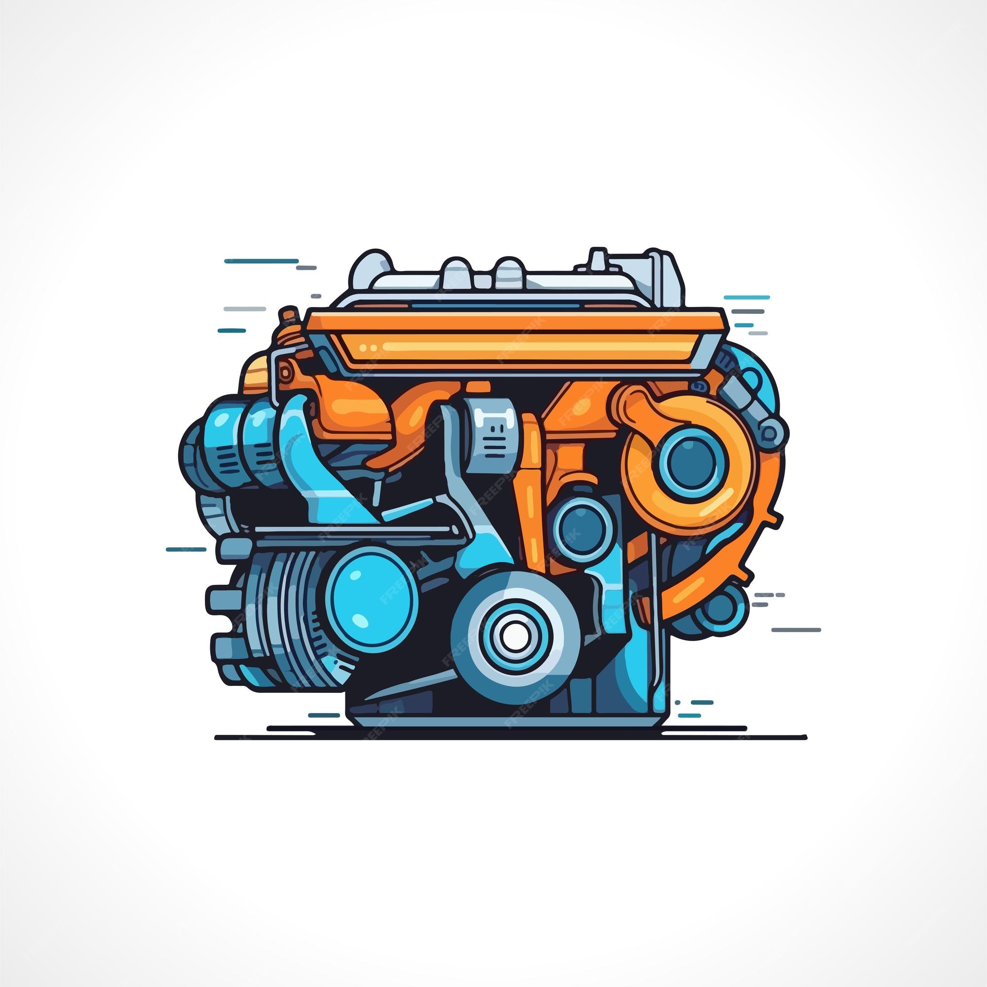 Desenho Do Vetor Motor De Arranque. Ilustração De Estilo Gravado Desenhado  à Mão Isolado Ilustração do Vetor - Ilustração de industrial, motor:  281777044