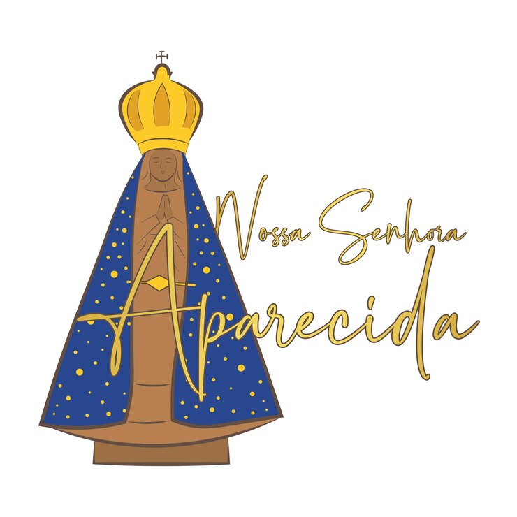 Vetor ilustração vetorial de nossa senhora nossa senhora aparecida, considerada a padroeira do brasil