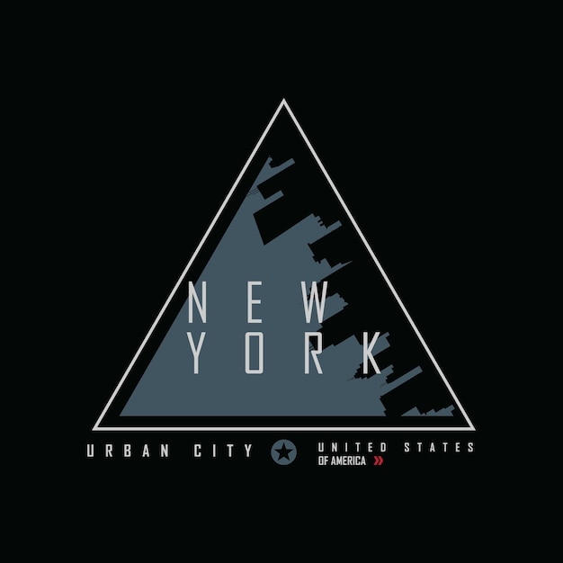 Ilustração vetorial de nova york e design de camiseta tipografia