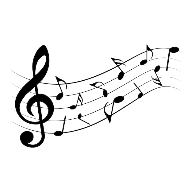 Ilustração vetorial de ondas de notas musicais