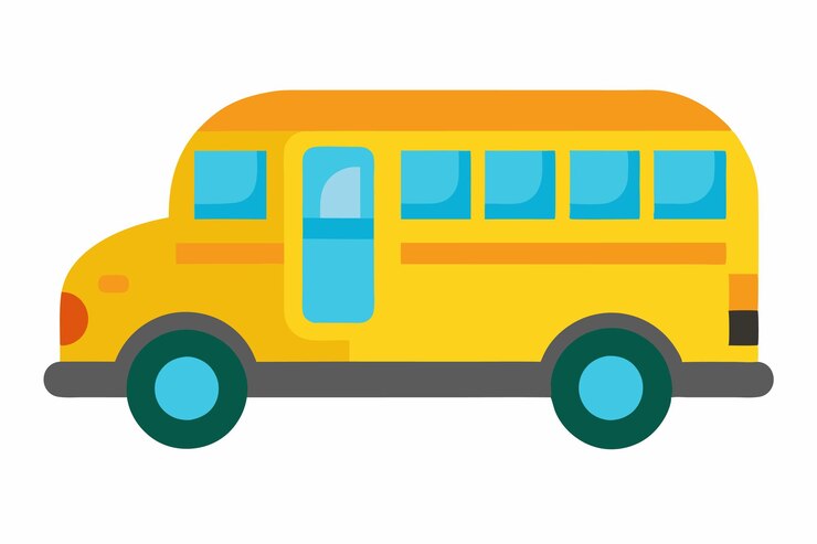 Vetor ilustração vetorial de ônibus escolar de desenho animado em fundo branco