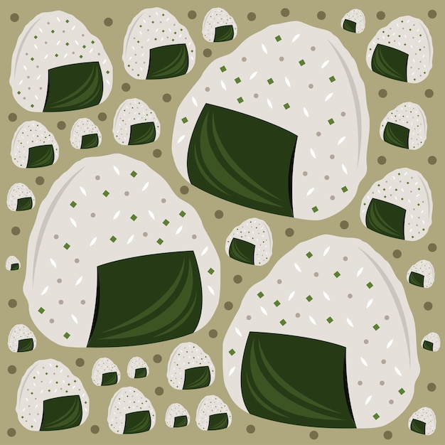 Vetor ilustração vetorial de onigiri de arroz japonês