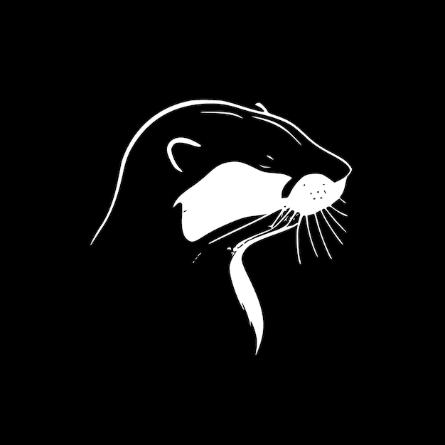 Vetor ilustração vetorial de otter minimalist e flat logo