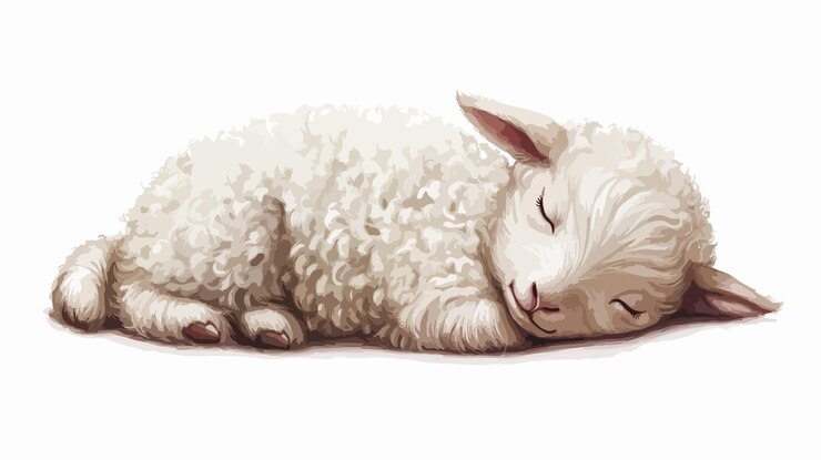 Vetor ilustração vetorial de ovelha bonita isolada em fundo branco