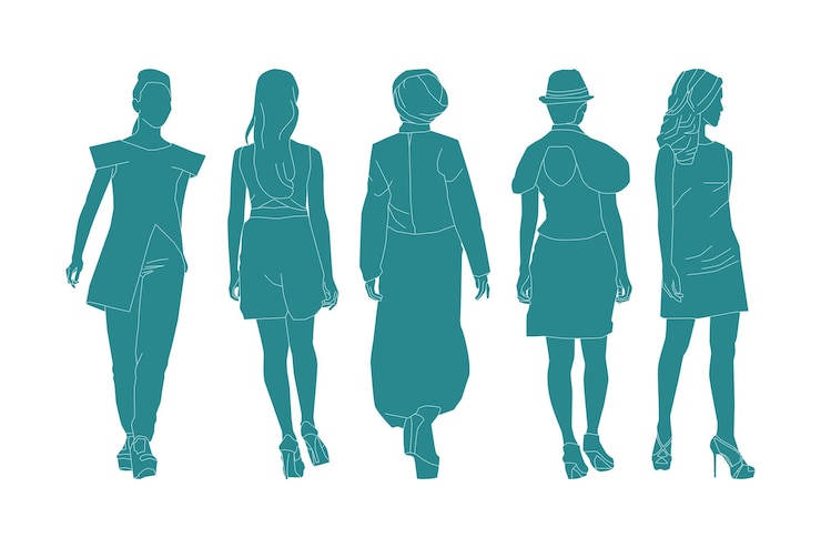 Vetor ilustração vetorial de pacote de mulheres elegantes