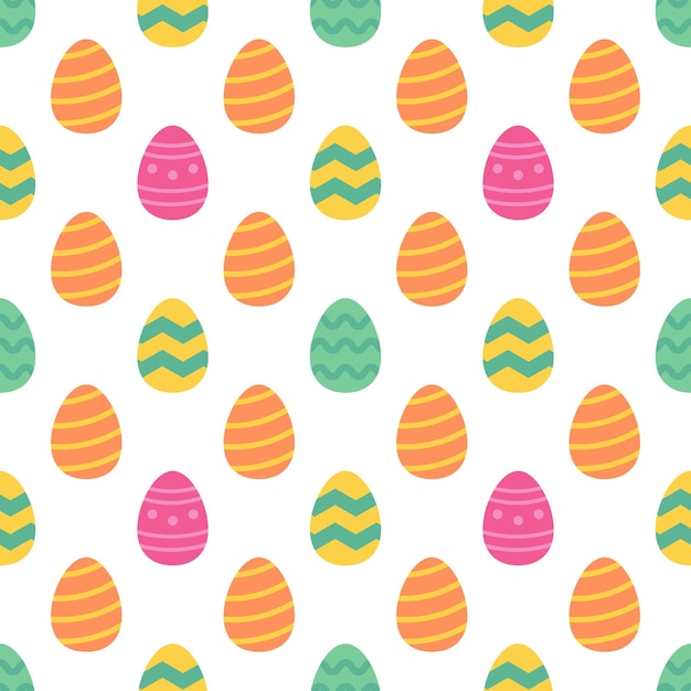 Ilustração vetorial de padrões sem costura de ovos de páscoa