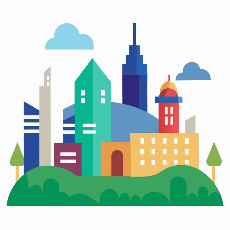 Vetor ilustração vetorial de paisagens urbanas