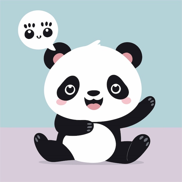 Ilustração vetorial de panda bonita para crianças