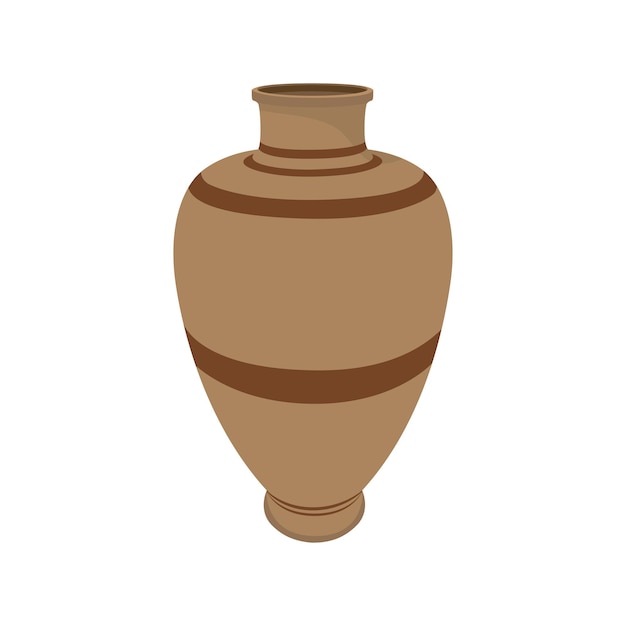 Ilustração vetorial de panela de barro isolada em vaso de flores de fundo branco