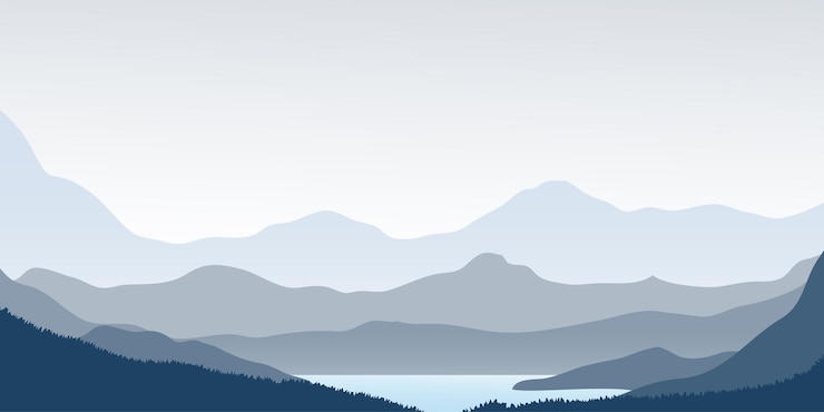 Vetor ilustração vetorial de panorama de montanha paisagem serena