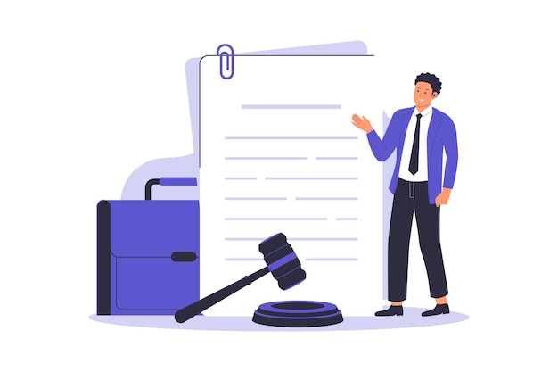 Ilustração vetorial de papel de documento jurídico