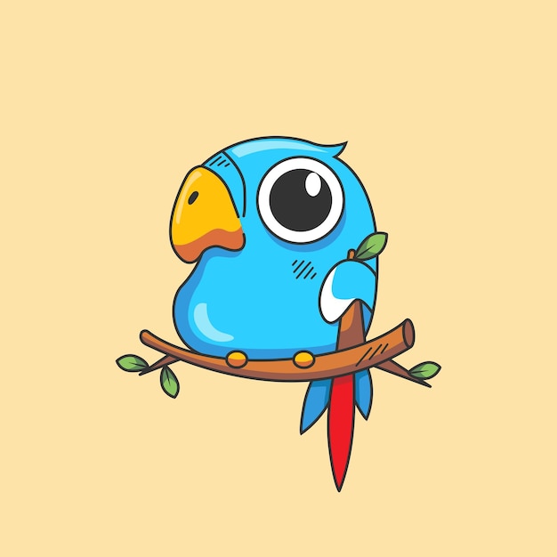 Ilustração vetorial de pássaro fofo