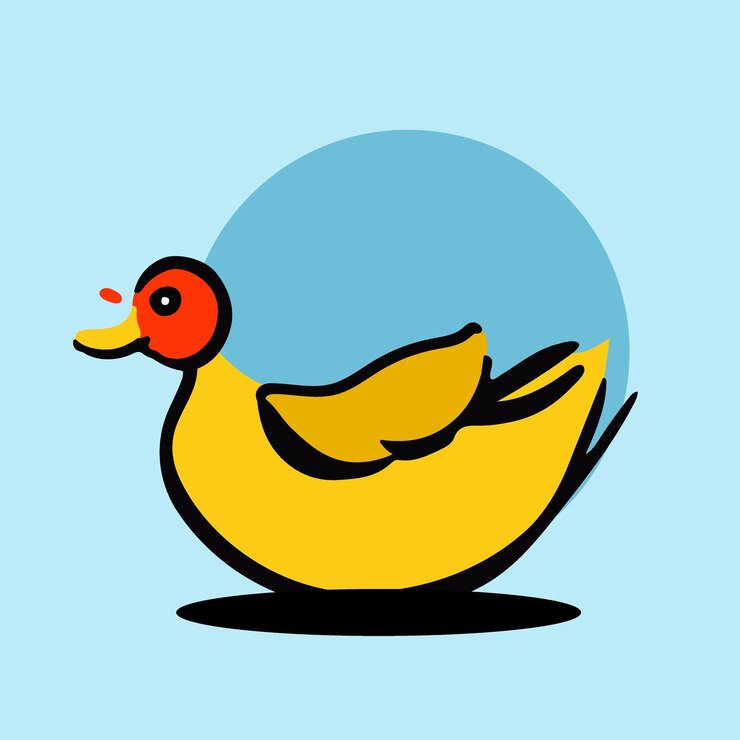 Vetor ilustração vetorial de pato de cabeça vermelha