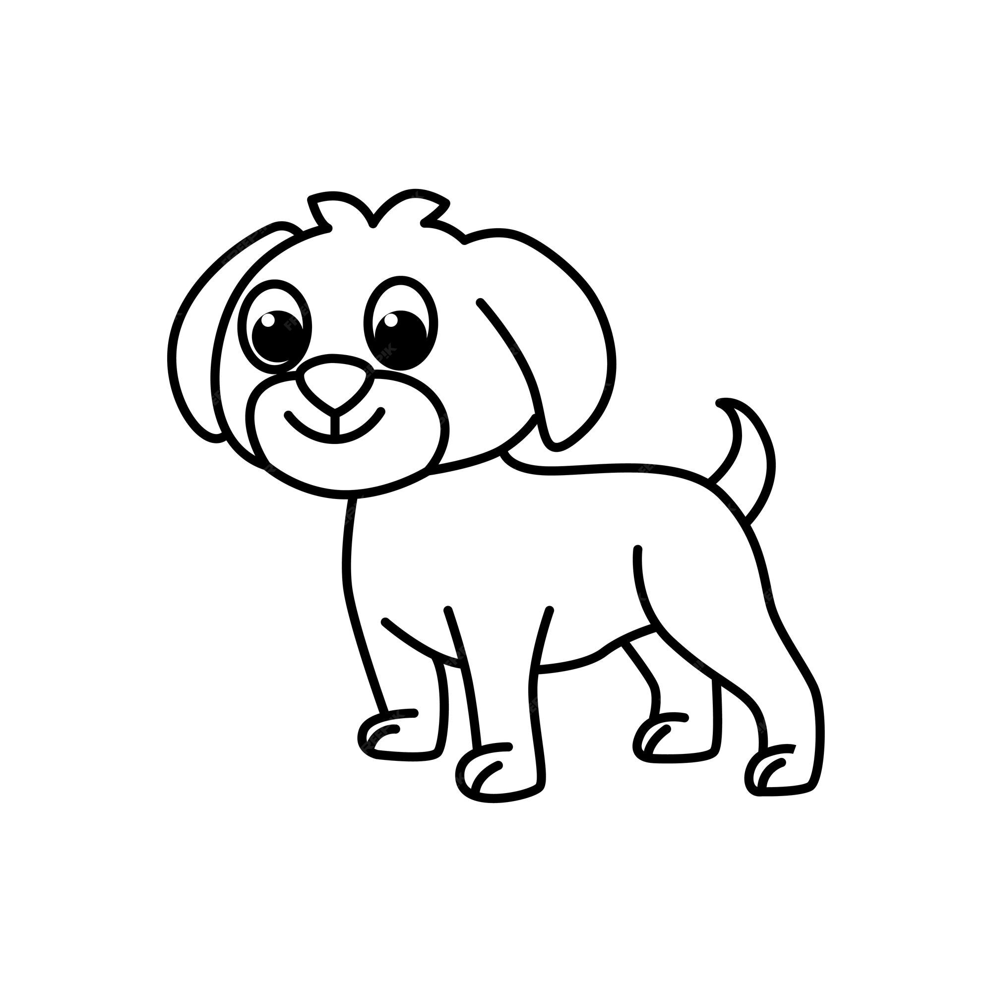 Cachorros de desenho animado criam animais de estimação personagens fofinhos  design plano de cachorros fofos e ilustração vetorial de filhotes