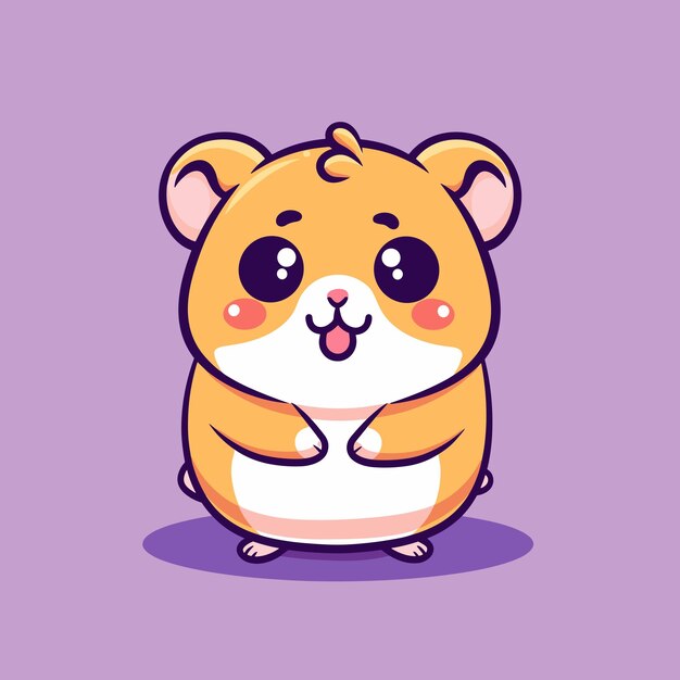 Vetor ilustração vetorial de personagens de desenhos animados de hamsters bonitos