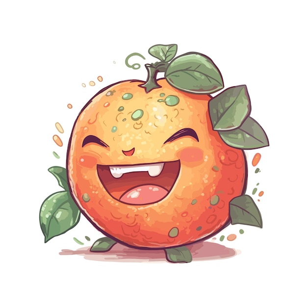 Vetor ilustração vetorial de personagens de desenhos animados de toranja engraçada