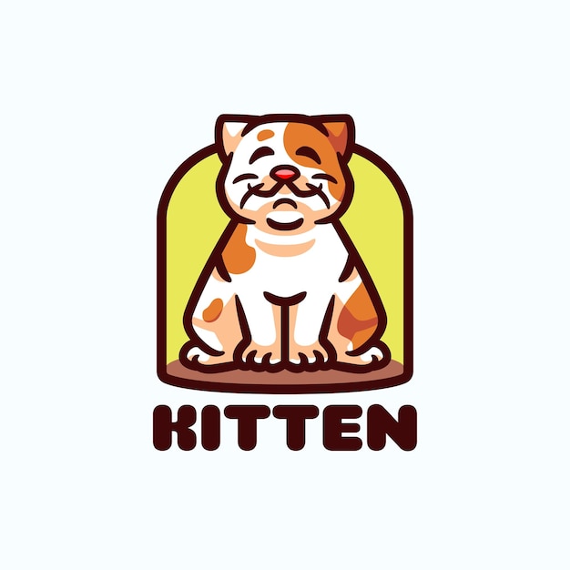 Vetor ilustração vetorial de personagens de desenhos animados do logotipo do gato mascote