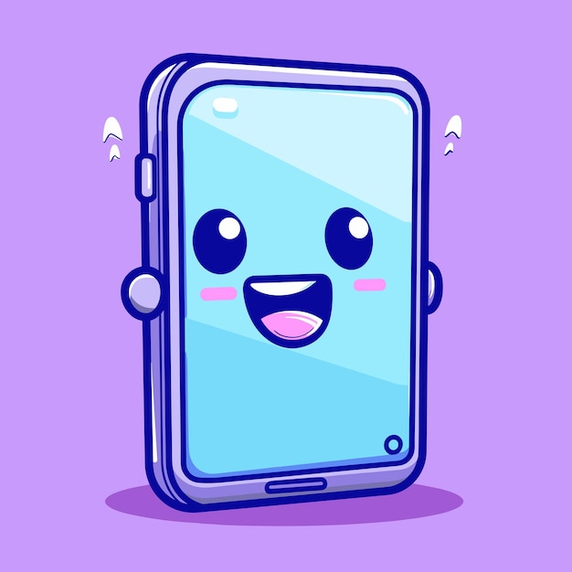 Ilustração vetorial de personagens de desenhos animados para telefones celulares