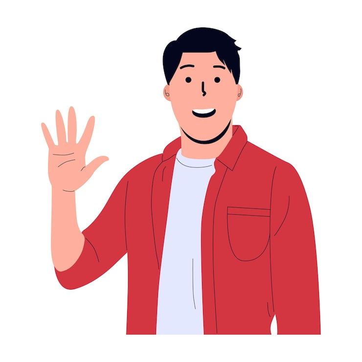 Vetor ilustração vetorial de pessoas acenando e dizendo olá