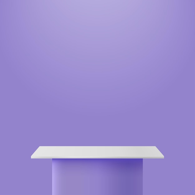 Ilustração vetorial de pódio em fundo roxo, palco de pódio para apresentação ou anúncio