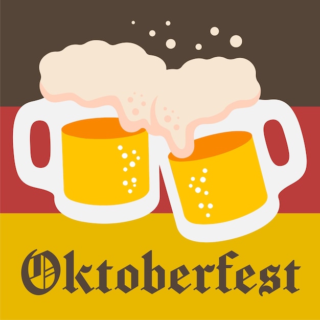 Ilustração vetorial de postagem de celebração da Oktoberfest