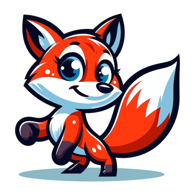 Ilustração vetorial de raposa de desenho animado