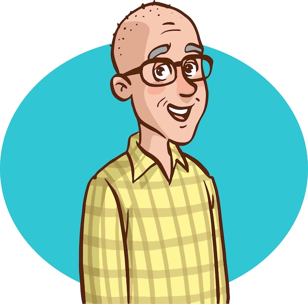 Homem careca - Personagem dos desenhos animados - Ilustração vetorial  imagem vetorial de baavli© 15211487