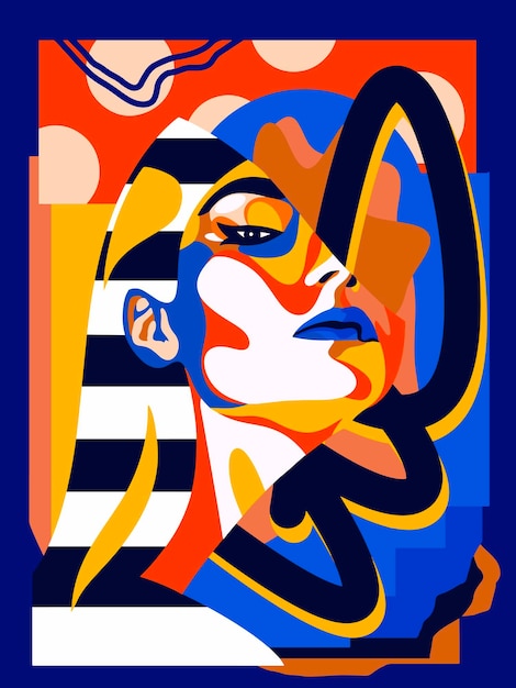 Ilustração vetorial de retratos de mulheres