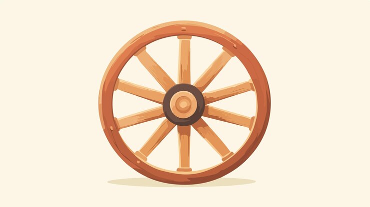 Vetor ilustração vetorial de roda de carro de madeira vintage para projetos de design