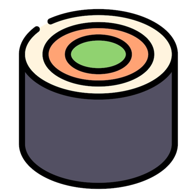 Ilustração vetorial de rolos de sushi de comida japonesa