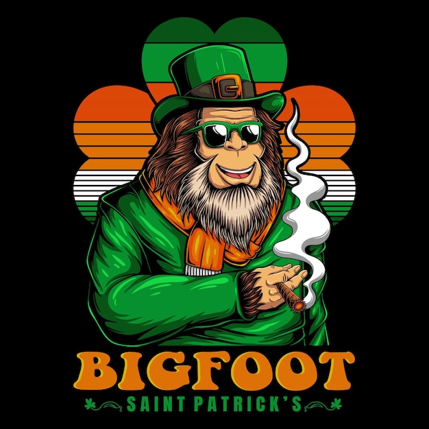 Vetor ilustração vetorial de santa patrícia do dia do bigfoot