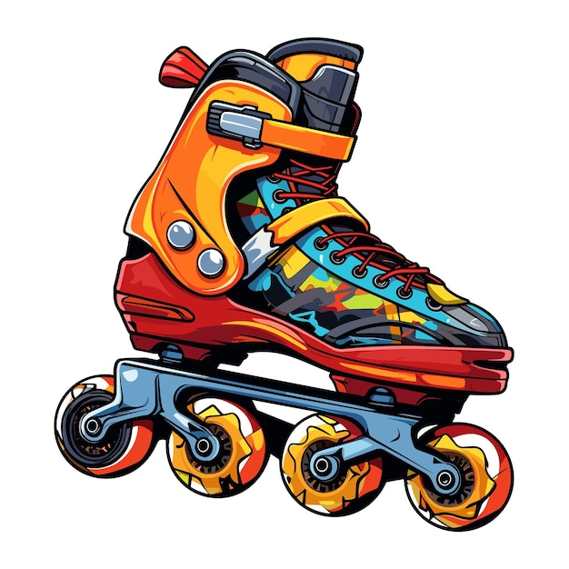 Vetor ilustração vetorial de sapato de patinação de patins