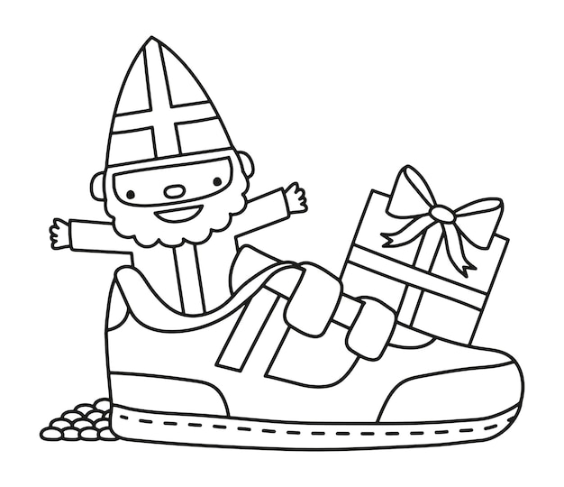 Ilustração vetorial de sapato de presente sinterklaas