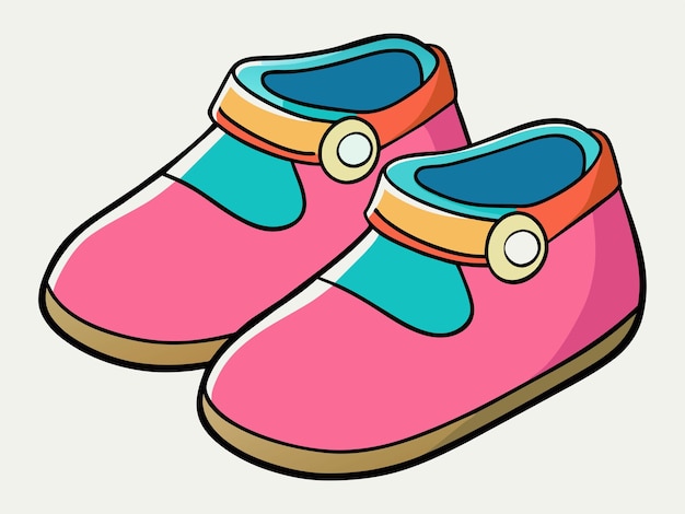 Vetor ilustração vetorial de sapatos de bebê