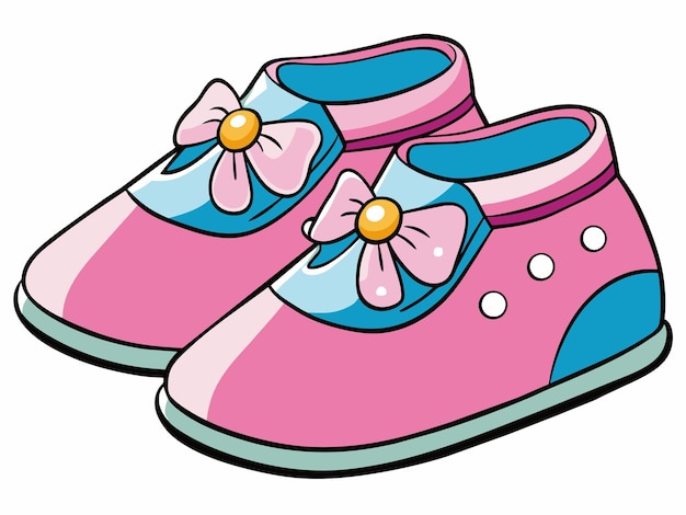 Vetor ilustração vetorial de sapatos de bebê