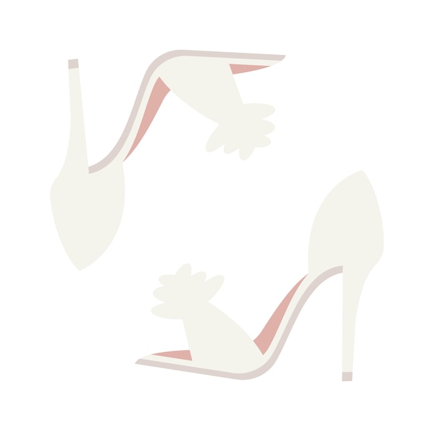 Ilustração vetorial de sapatos de noiva de casamento