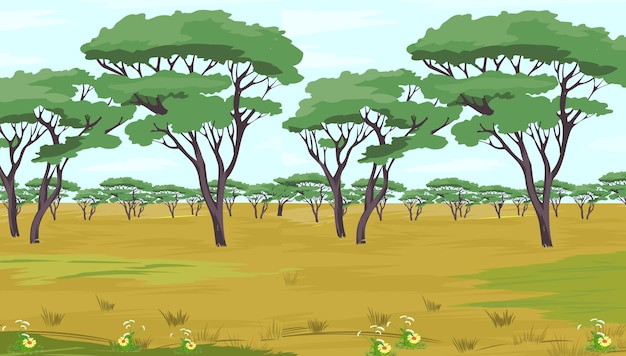 Vetor ilustração vetorial de savana africana