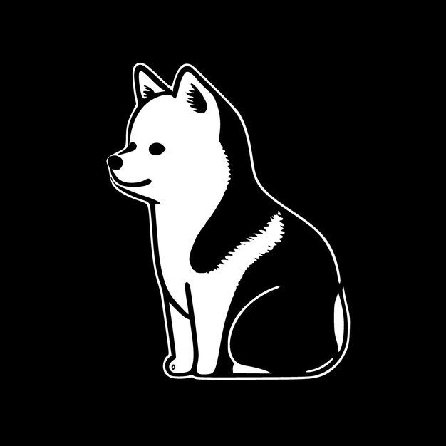 Ilustração vetorial de shiba minimalist e flat logo